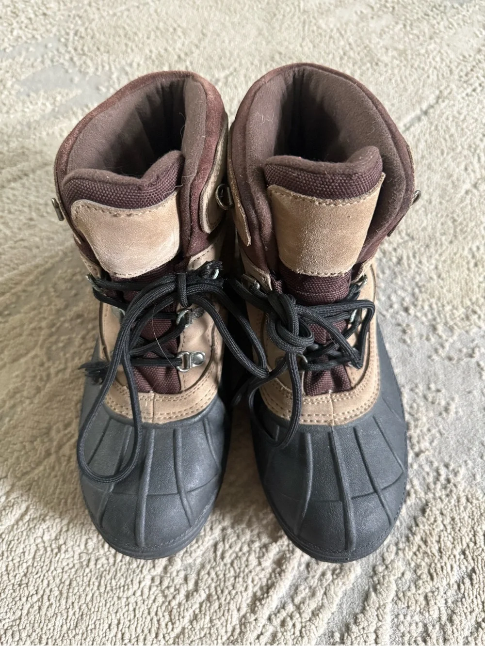 Sorel boots Cold Mountain Thinsulate Winter Boots waterproof tan suede  black 9
